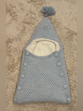 NipperLand Baby Hooded Knit Fleeced Lined Wool Blend Sleep Sack